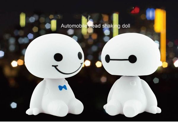 

cartoon plastic robot shaking head figure doll fashion car ornaments robot big hero shaking toys auto style