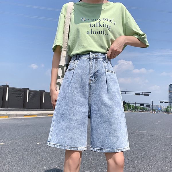 

woman jeans clothes ripped high waisted 2020 summer streetwear baggy wide leg vintage fashion blue harajuku straight pants