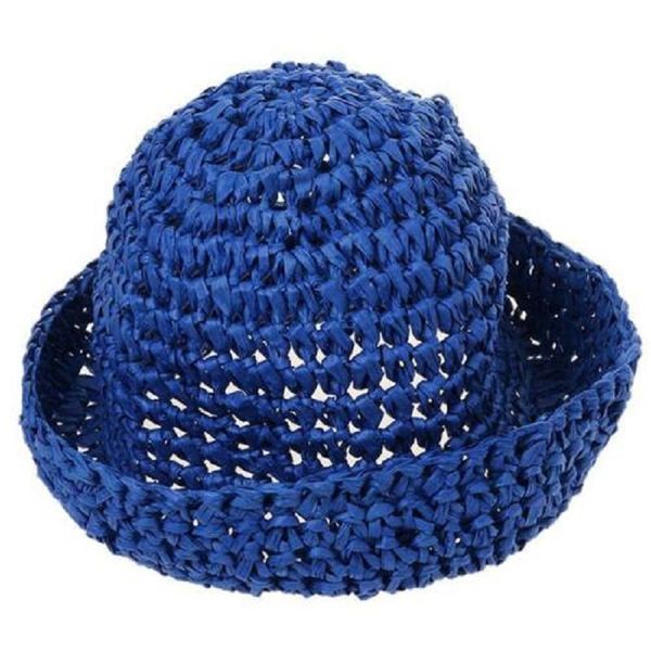 

fashion female girl edge summer beach sun hat straw paper floppy country style hat clothes accessories, Blue;gray