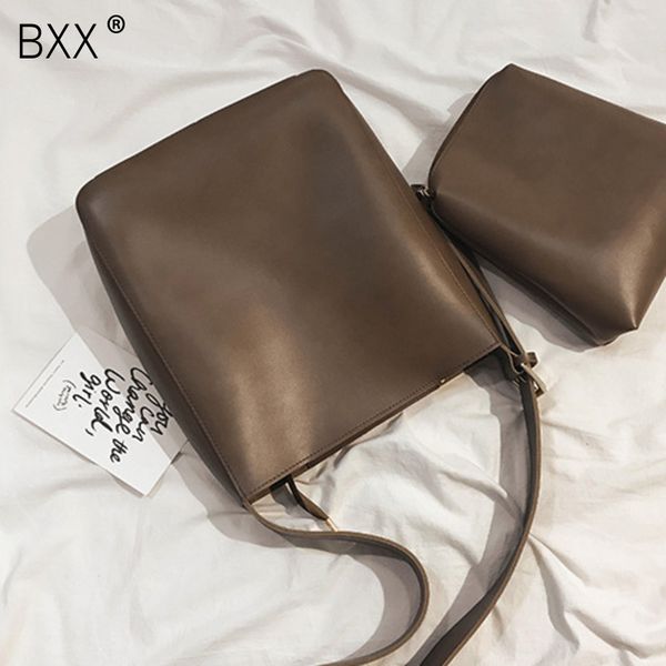 

bxx] кожа pu высокой емкости ковша сумки для женщин 2020 весна все-матч плеча сумка женщины путешествия сумки hk730