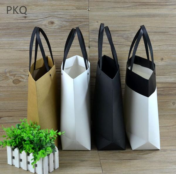 

15pcs 37*28*10cm high-end cardboard paper bag shopping bag kraft paper packaging gift with handle custom logo printed accept