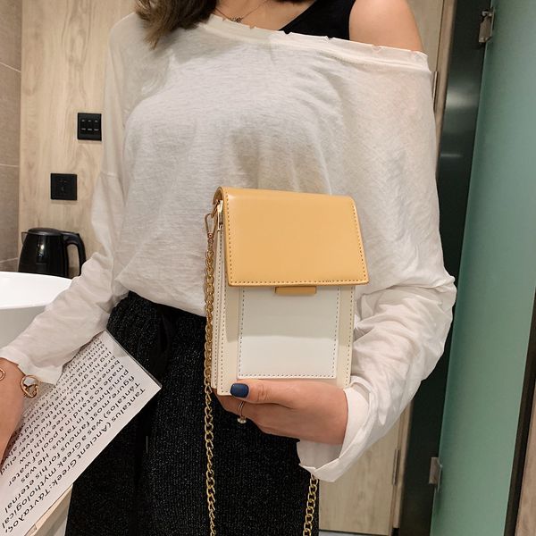 

fashion 2019 casual casual women's fashion rivet pure-colour cover retro shoulder flap phone shopping bag