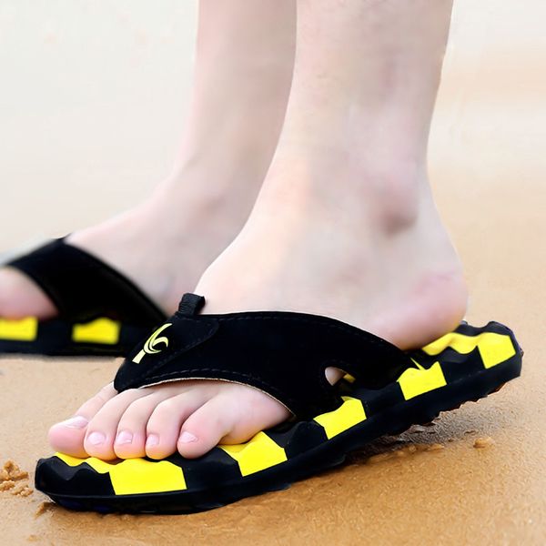 

massage slaps flip flops men summer beach summer slippers non-slip flip flops for male shoes sandals flats shoes soft slipper, Black