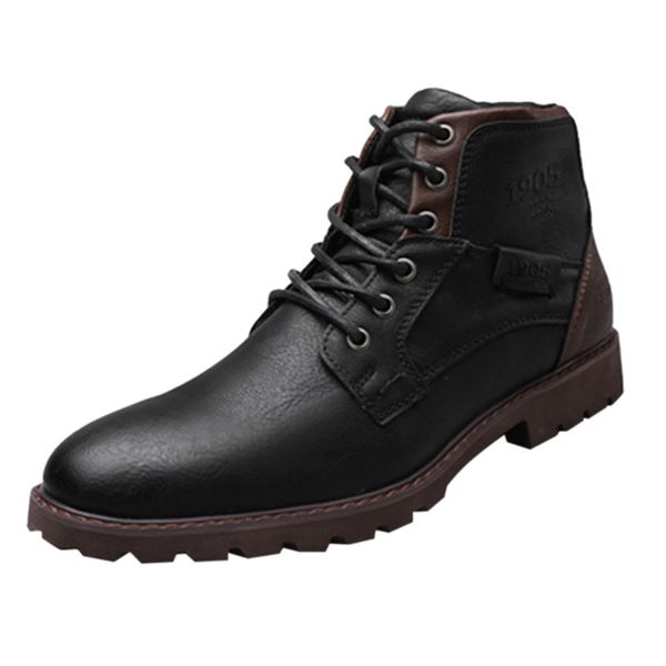 

bonjean fashion retro ankle leather men boots high side zipper tooling black brown boot outdoor desert boot fashion men shoe