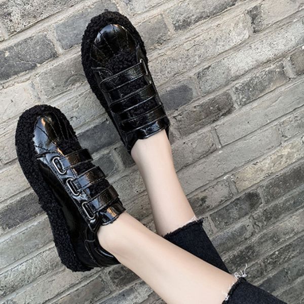 

womens flats shoes fahsion platform shoes comfortable casual student autumn winter female footwear trainers, Black