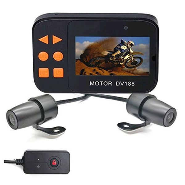 

130 degree wide angle motorcycle locomotive driving recorder hd 1080p night vision split front and rear double lens car
