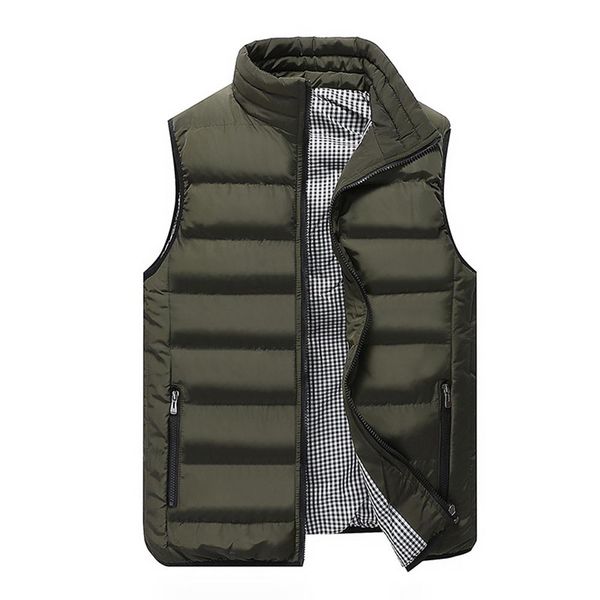

collar vest vest men fashion hit color liner casual winter thick warm, Black;white