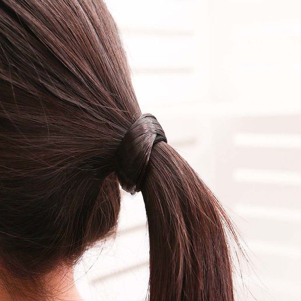 

1pcs fashion cute womens girl's straight wig elastic hair band rope scrunchie holder hairaccessories headwear for woman, Golden;white