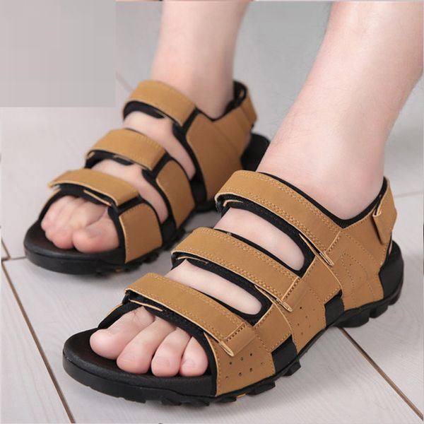 

summer beach sandals men sandalias vietnamese shoe fashion outdoor casual open toe roman sandals chinelo masculino big size 45, Black