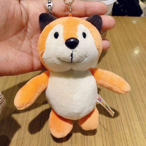 

cute cartoon animal plush toy keychain backpack keychain 15cm plush toy small gift couple panda brown yellow squirrel 2019 new