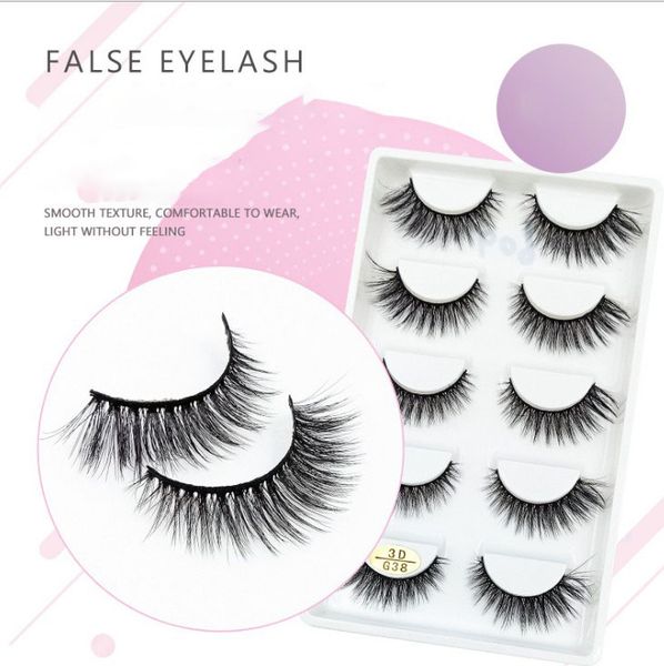 

5 pairs lashes natural dramatic volume fake false lashes 3d faux mink eyelashes makeup eyelash extension silk eyelashes