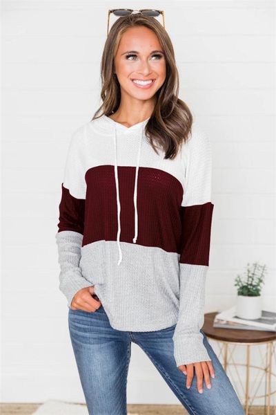 

panelled tshirts fashion hooded loose female tees casual ladies clothing autumn designer womens, White