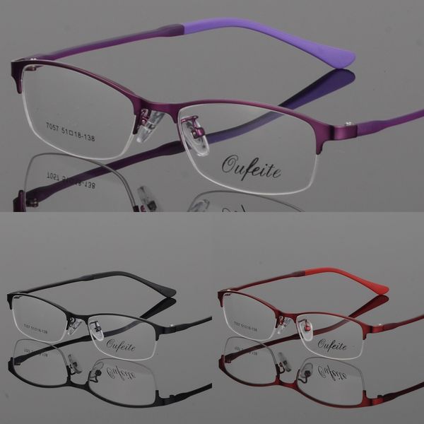 

metal myopia ultra light glasses frame half frame women's optical danyang myopia glasses, Silver