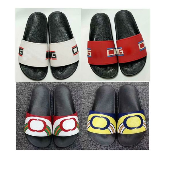 

big size 35-48 men women 2019 sandals with box dust bag designer shoes snake print luxury slide summer fashion wide flat sandals slipper, Black