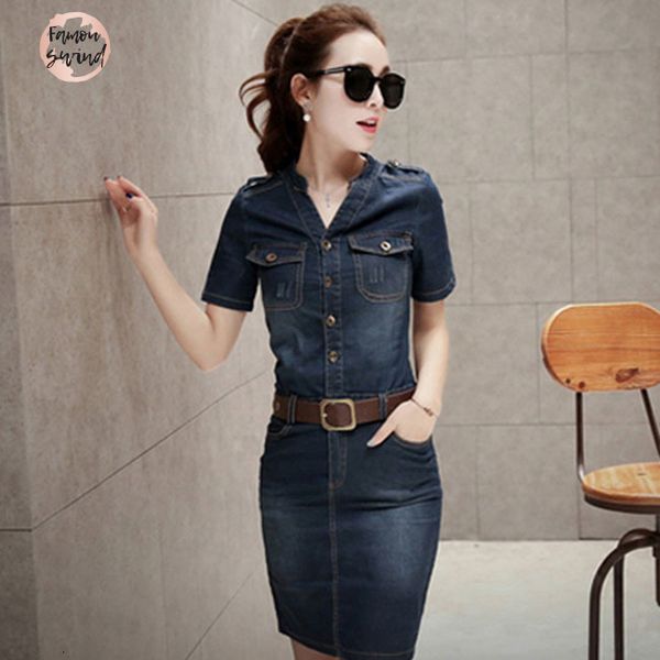 

dress slim summer women denim short sleeve casual plus size jeans women dress vestido drop shipping, Black;gray