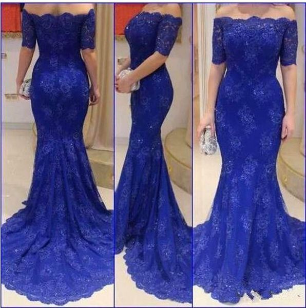 

2019 modest short sleeves mermaid lace women evening dresses slim special occasion party gowns formal prom party gowns plus size robe, Black;red