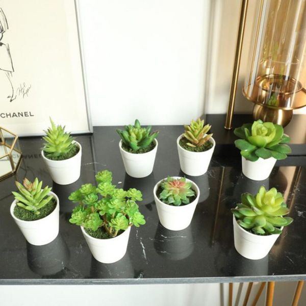

mini artificial plants vivid cactus succulent home decoration bonsai plant with vase for office table indoor plants bonsai