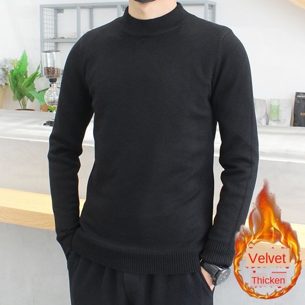 

mens designer half turtleneck turtleneck sweater fashion integration mink velvet sweater men, Black;brown