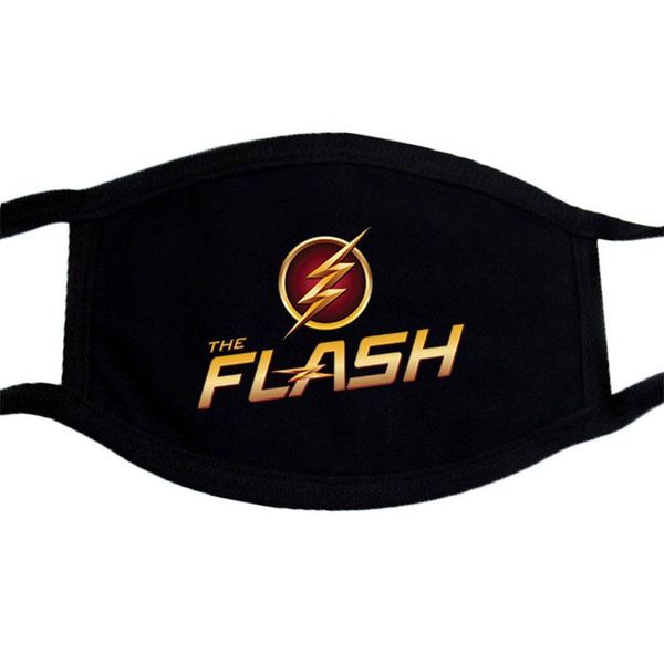 

the flash man superhero print mask face winter keep warm black bilayer masks washable dustproof mouth muffle mask gjlry