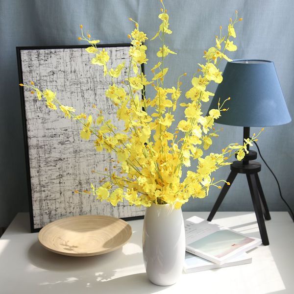 

100cm dancing orchid artificial flowers branch for house home garden office wedding festival party decoration silk fake flowers