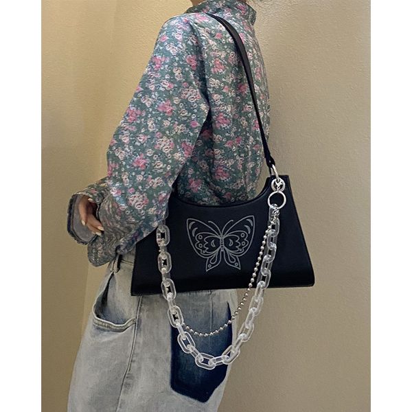 

women armpit bag 2020 all-match transparent chain shoulder bag personality handbag
