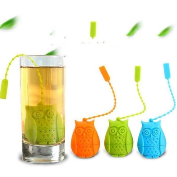 

owl tea strainer cute silicone fliter strainer tea bags food grade creative loose-leaf tea infuser filter diffuser iia26n