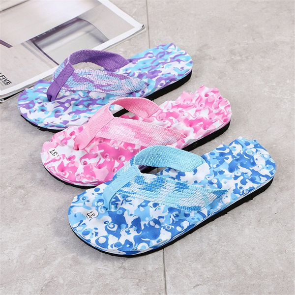

women's fashion wild casual camouflage flip-flops beach slippers indoor outdoor casual women's non-slip flip-flops, Black