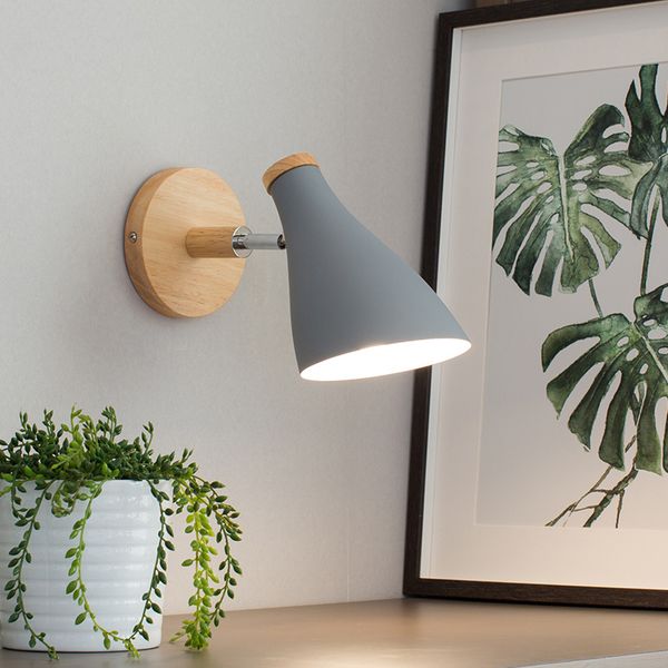 

nordic led wall lamp for bedroom reading wall sconce bedside luminaira modern wooden e27 mounted lighting fixtures for home