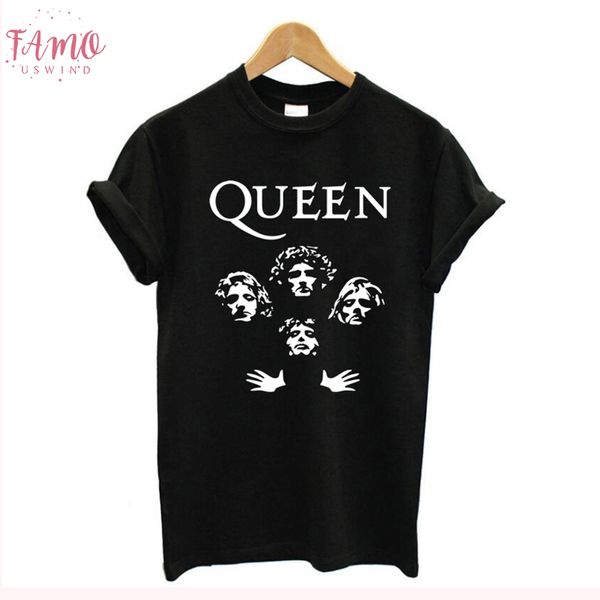 

glitter rock band queen t shirt women plus size 100% cotton summer tshirt women, vintage tee shirt femme harajuku, White