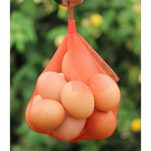 

100pcs reusable market mesh bag with ribbon nylon net bags for vegetable egg corn fruits cabbage egg storage bag 60xx