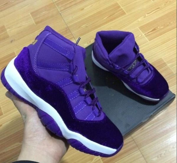 

11 velvet heiress red blue grey suede basketball shoes women men spaces jams 11s xi authentic navy blue pink sports shoes with box ct10