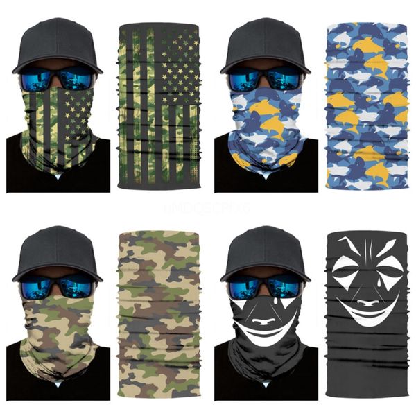 

summer ice silk triangular skull scarf sunscreen mask for men and women riding magic skull scarf windproof multi-functional necklace outd#63, Blue;black