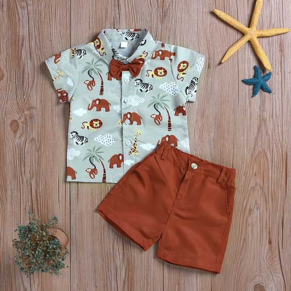 

summer baby girls casual fruit print off-shoulder strap t-shirt +shorts suits costume sets clothes, White