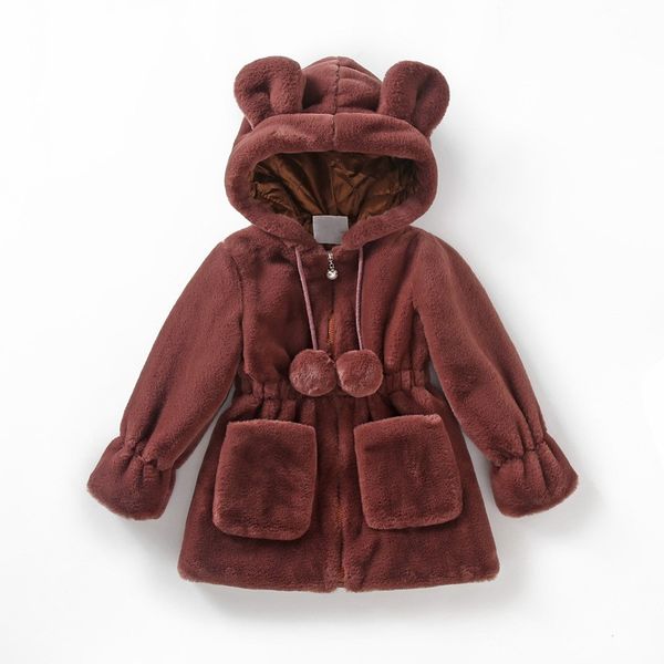 

new girls fur coat hooded winter spring autumn coat kids jacket 8 jt012, Blue;gray