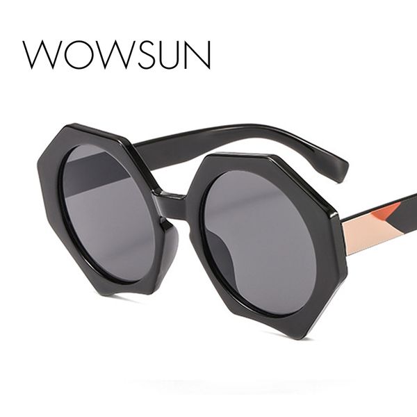 

wowsun new square sunglasses women men 2019 brand designer round lens driving sunglasses female men uv400 a712, White;black
