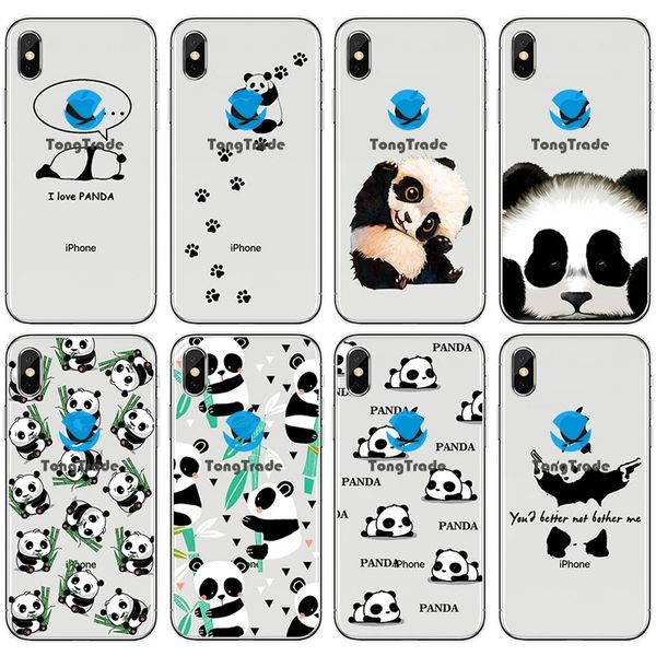 

[tongtrade] soft silicone tpu case for iphone x xs 11 pro max 8 7 6s 5s plus samsung galaxy s10 note 10 9 8 pro cartoon animal panda case