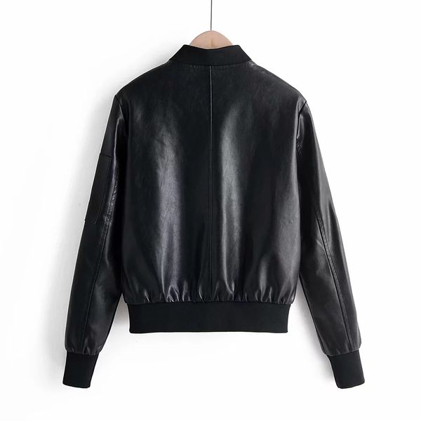 

csy-z254 women's dress new products embroidered leather coat jacket, Black;brown
