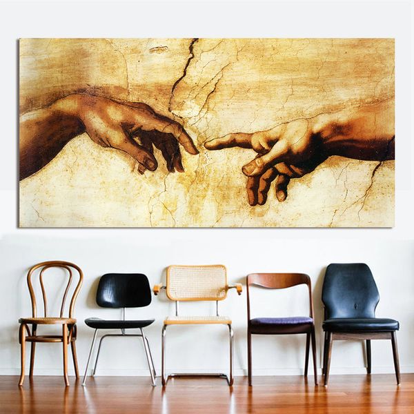 

canvas print decorative canvas art michelangelo creation of adam home decor wall pictures for living room no frame
