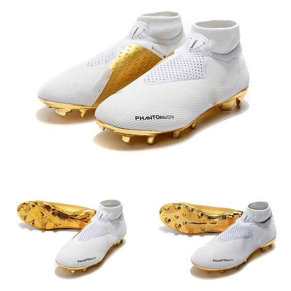 

new white gold soccer cleats ronaldo cr7 original soccer shoes phantom vsn elite df fg football boots