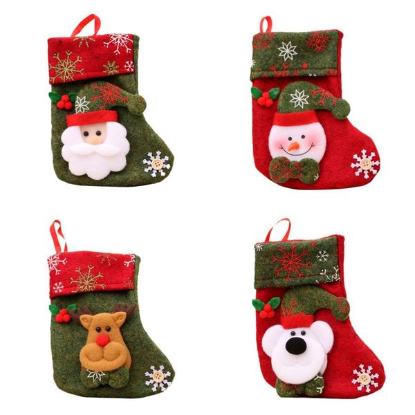 

4x non-woven fabric christmas stockings xmas decor pendant gift bag