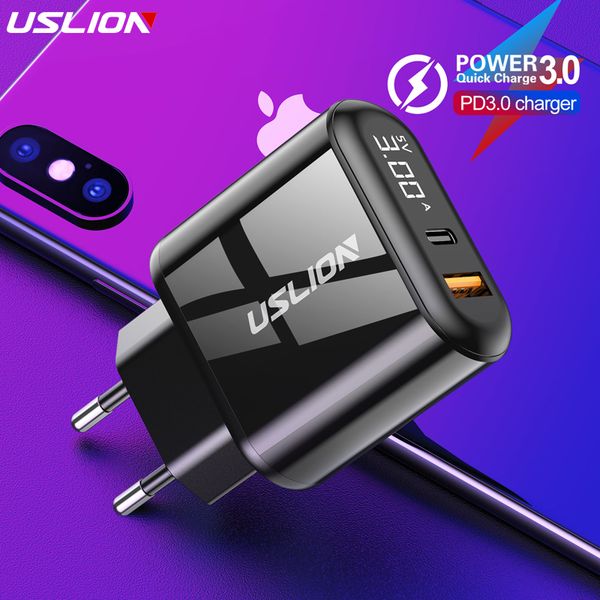 

uslion quick charge 3,0 usb cargador rÃ¡pido pd 3,0 cargador de telÃ©fono de carga rÃ¡pida para xiaomi mi 9 8 para iphone x xr xs max