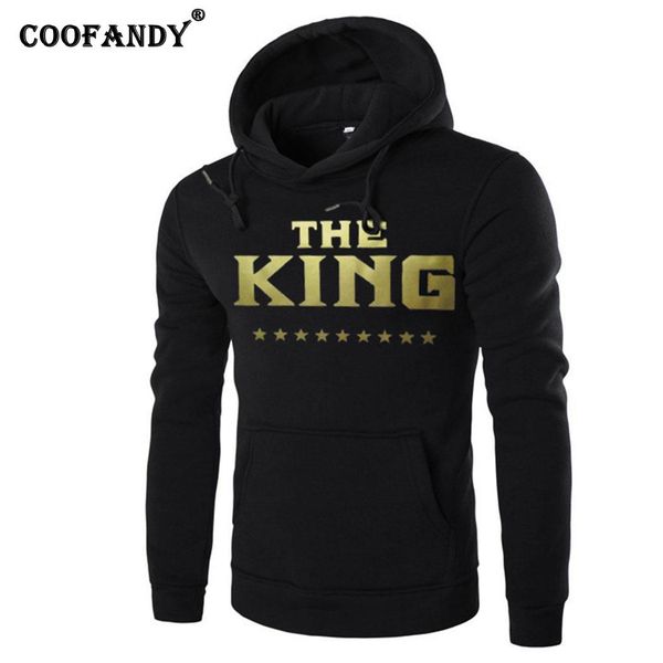 

new fashion men hooded casual long sleeve pullover, regular fit prints pocket pullover hoodie regular, Black