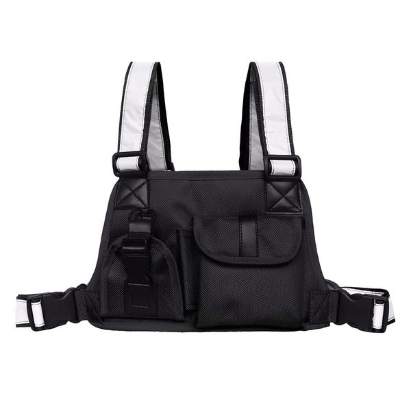 

tactical vest nylon vest chest rig pack pouch holster tactical harness walkie talkie radio waist pack for two way radio, Gray;blue