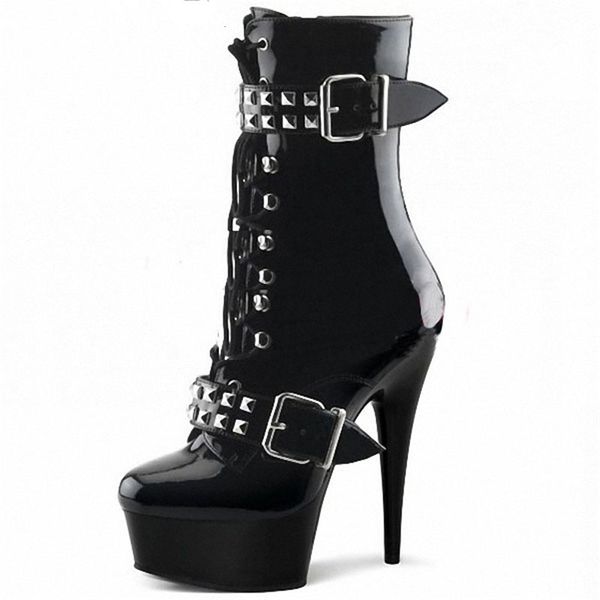 

new spring black ultra 15cm high heels night club party ankle boots dancing shoes women pole dance shoes