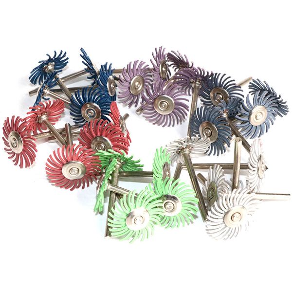 

20pc/30pcs 1inch radial bristle disc kit abrasive brush 1/8" 3mm shank detail polishing wheel for rotary tool accessories