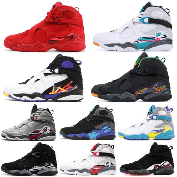

new 8 men basketball 8s shoes south beach 3m reflective bugs bunny valentines day raid aqua 3peat playoff mens trainers sports sneaker 7-13