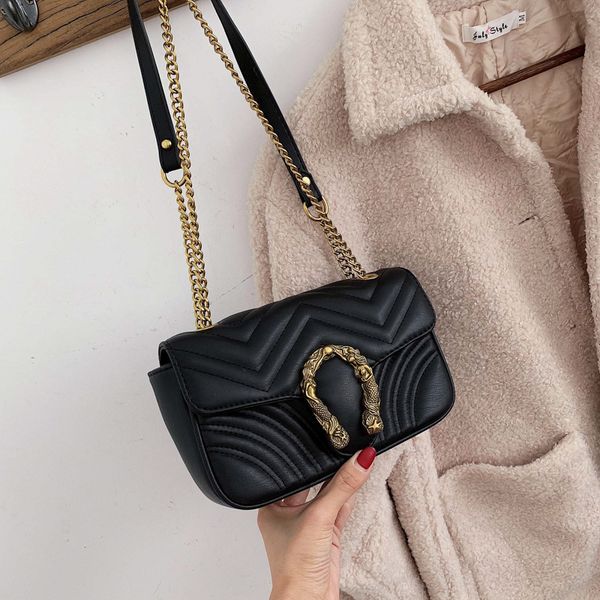 

snake fashion brand women bag alligator pu leather messenger bag designer chain shoulder crossbody women handbag bolso mujer