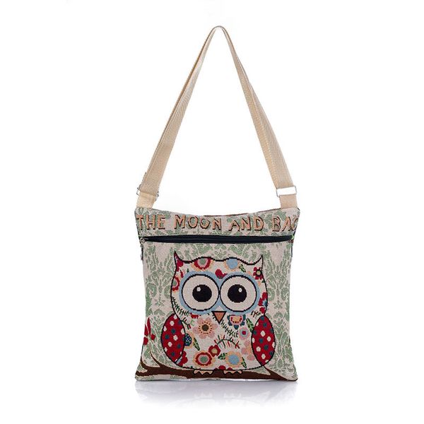 

new fashion women messenger bags lovely cartoon owl embroidery casual ladies shoulder bag zipper women's handbags bolsa feminina