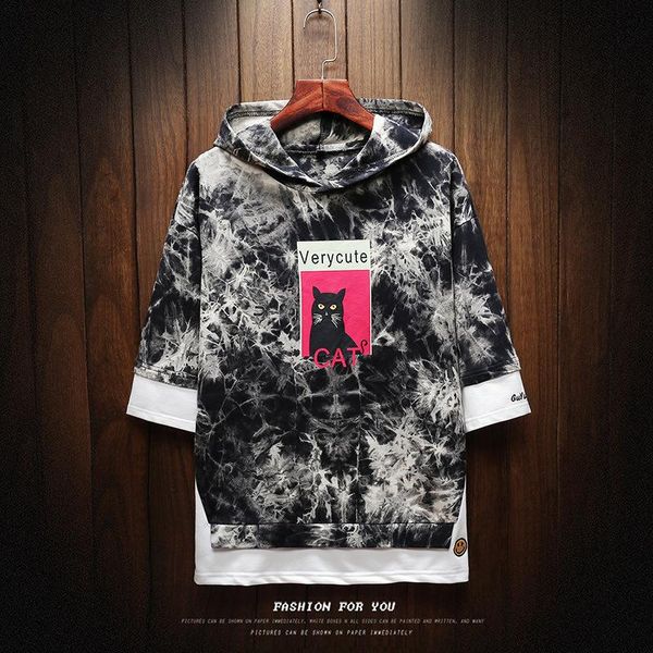 

износ cool2019 мужские летние простой код будет разделить совместное ложных twinset голову даже шапка с коротким рукавом t жалости, White;black