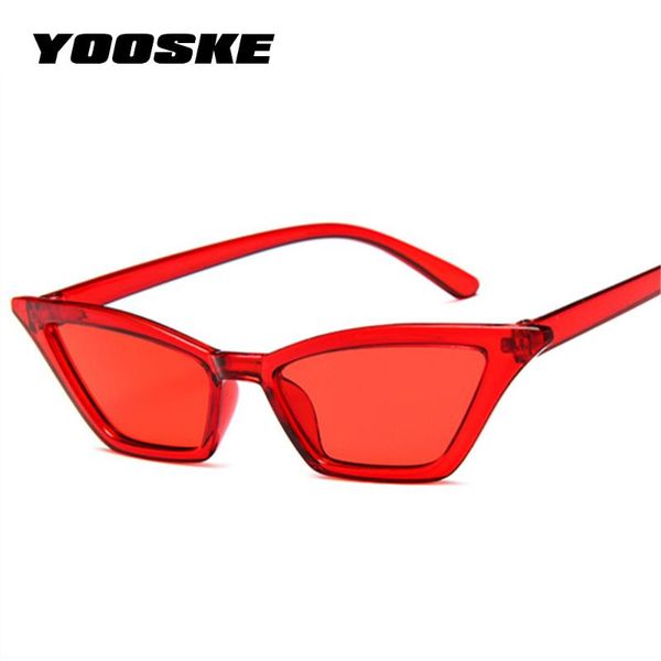 

yooske 2018 милый кошачий глаз солнцезащитные очки женщины ретро желе цвет солнцезащитные очки леди треугольник маленькая рамка солнцезащитн, White;black